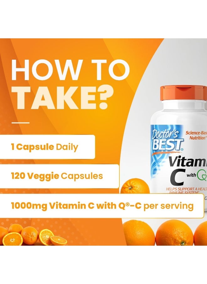Doctor's BEST Vitamin C Featuring Quali-C 1000 Mg 120 Veggie Caps  - Image 2
