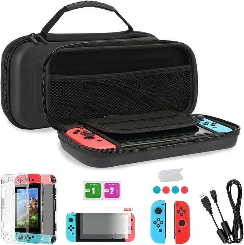زوني حقيبة حمل لجهاز Nintendo Switch من ZONEY، حقيبة قوية وواقية لبطاقات اللعب وأجهزة Nintendo Switch وملحقاتها (سوداء) - Image 1