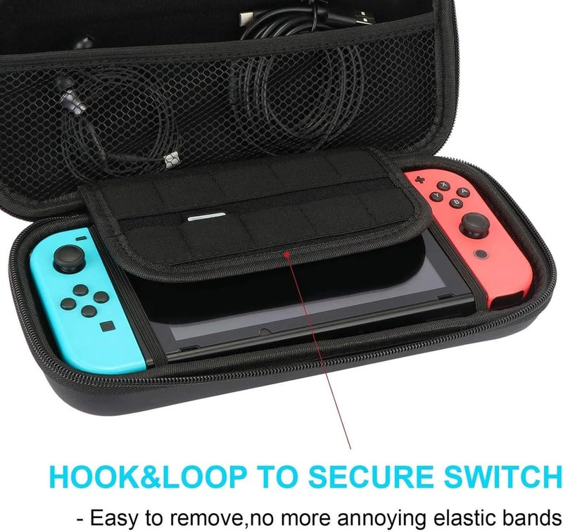 زوني حقيبة حمل لجهاز Nintendo Switch من ZONEY، حقيبة قوية وواقية لبطاقات اللعب وأجهزة Nintendo Switch وملحقاتها (سوداء) - Image 3