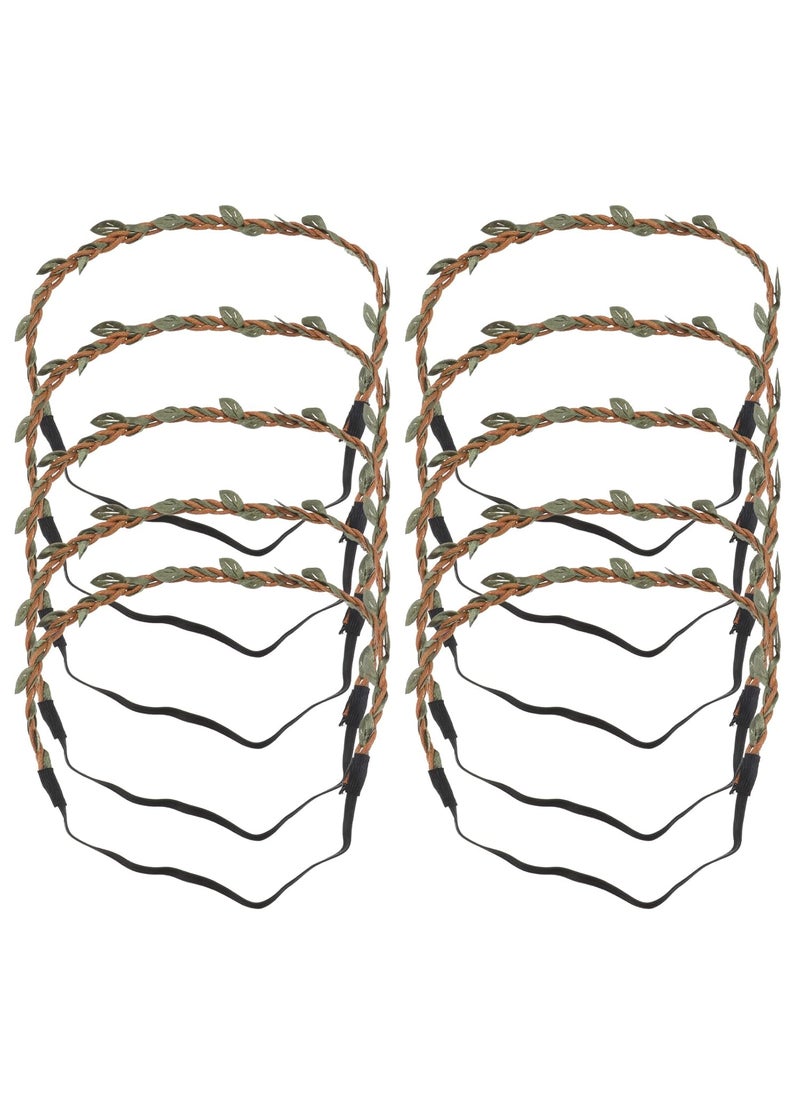 Beaupretty Beaupretty 10Pcs Flower Wreath Headband DIY Rattan Garland Hairband Flower Crown Hair Wreath Halo Natural Headdress for Wedding Festival Party Vacation Photography Prop Brown 