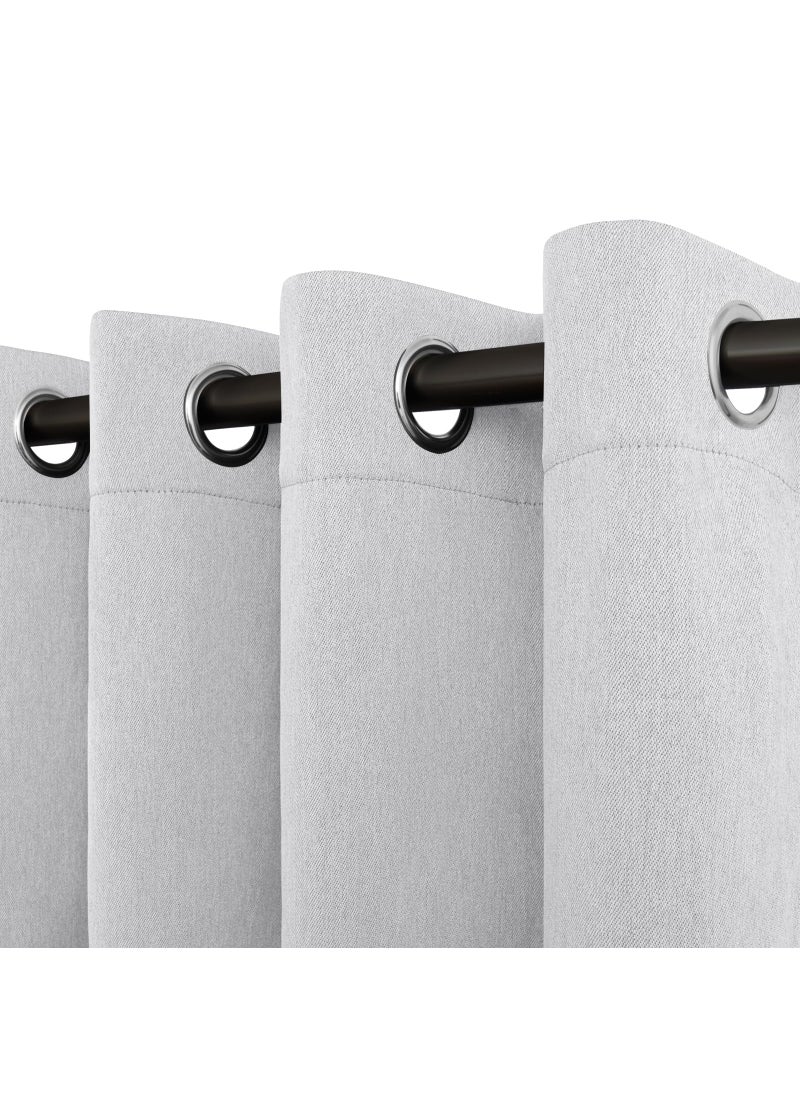 Easy-Going EasyGoing Linen Look Blackout Curtain 84 Inch Length Grommet Window Curtain Drapes for Bedroom Living Room Thermal Insulated Room Darkening Set of 2 Panels Greyish White 