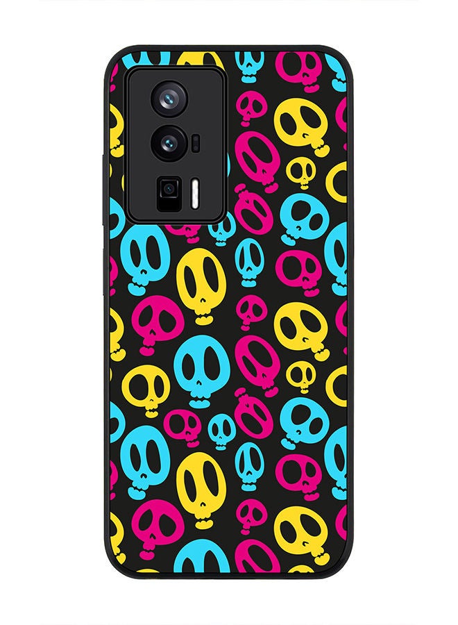 Stylizedd Rugged Black edge case for Xiaomi Poco F5 Pro 5G / Xiaomi Redmi K60 / Xiaomi Redmi K60 Pro Slim fit Soft Case Flexible Rubber Edges Anti Drop TPU Gel Thin Cover - Crazy Skulls - Image 1
