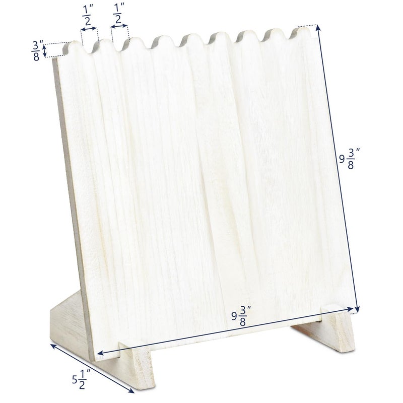 MOOCA Wooden Plank Necklace Holder Organizer For 8 Necklaces, Jewelry Stand Holder, Jewelry Display for Vendors, Necklace Display Stand, Washed White Color - Image 3