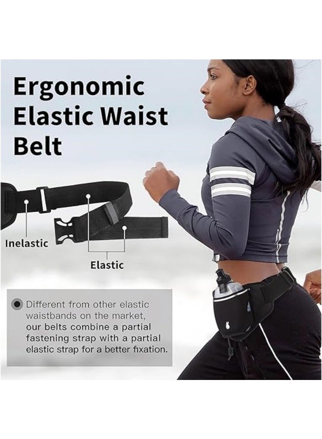 حزام الجري مع زجاجات ماء، حزام الترطيب للرجال والنساء، حامل زجاجة ماء حزام الجري، يناسب الهواتف بحجم 6.5 بوصة، حزام الخصر للجري والتسلق والمشي لمسافات طويلة. - Image 4