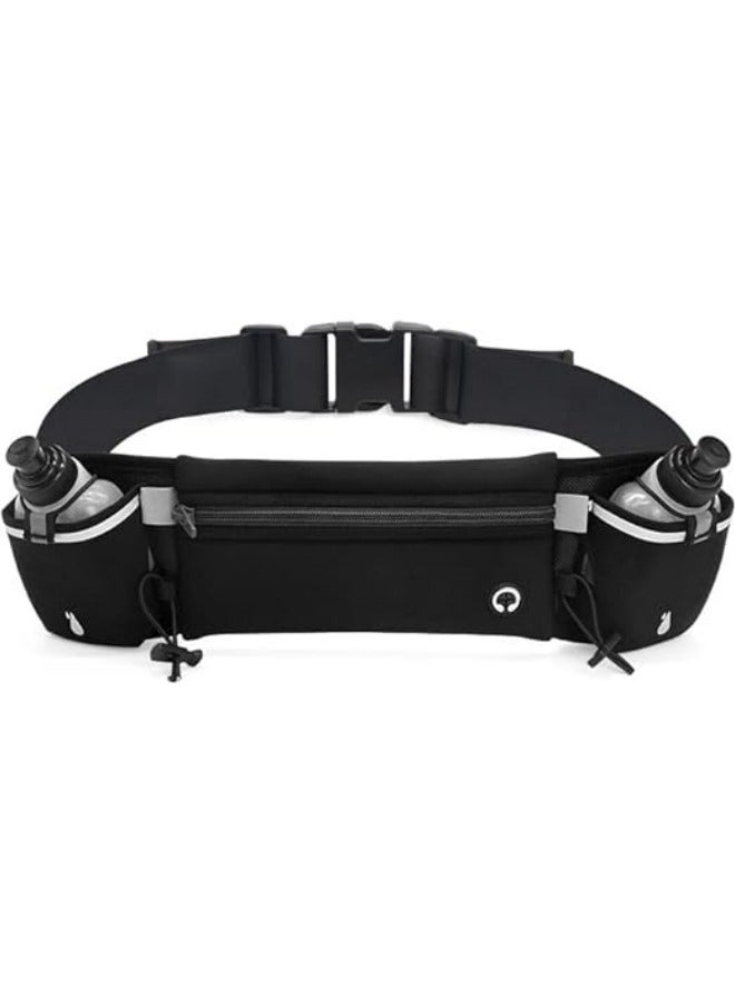 حزام الجري مع زجاجات ماء، حزام الترطيب للرجال والنساء، حامل زجاجة ماء حزام الجري، يناسب الهواتف بحجم 6.5 بوصة، حزام الخصر للجري والتسلق والمشي لمسافات طويلة. - Image 1