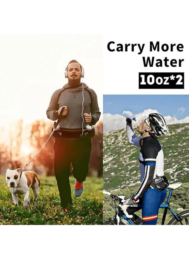 حزام الجري مع زجاجات ماء، حزام الترطيب للرجال والنساء، حامل زجاجة ماء حزام الجري، يناسب الهواتف بحجم 6.5 بوصة، حزام الخصر للجري والتسلق والمشي لمسافات طويلة. - Image 2