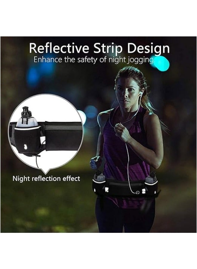 حزام الجري مع زجاجات ماء، حزام الترطيب للرجال والنساء، حامل زجاجة ماء حزام الجري، يناسب الهواتف بحجم 6.5 بوصة، حزام الخصر للجري والتسلق والمشي لمسافات طويلة. - Image 5