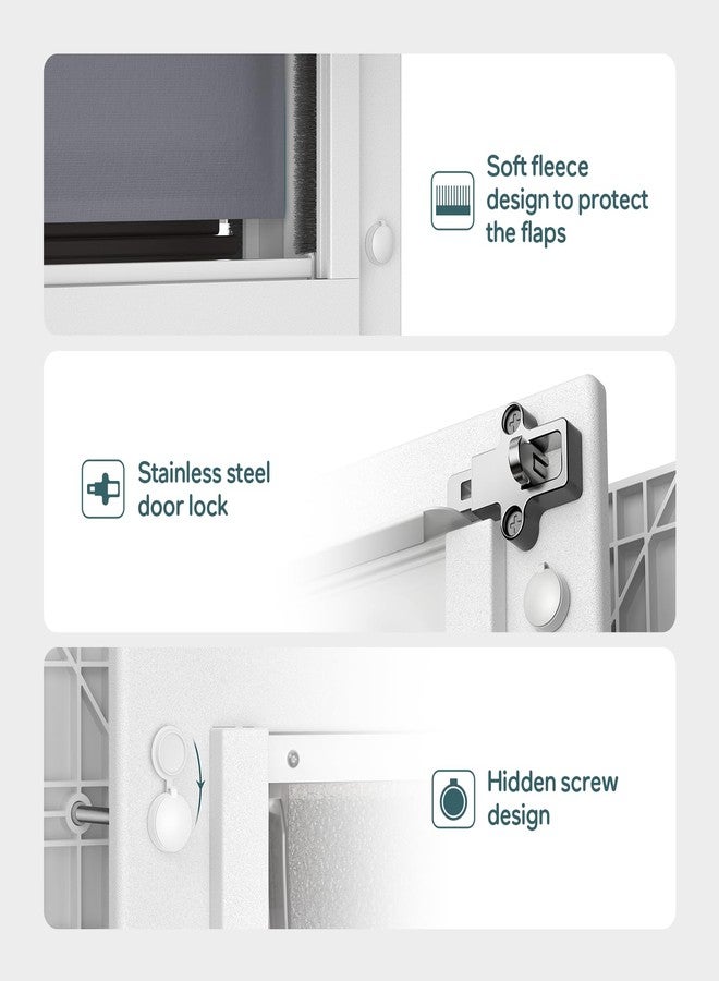Baboni 3-Flaps Pet Door for Interior and Exterior Doors, Durable Plastic Frame and Telescoping Tunnel, Aluminum Lock/Metal Panel, Strong Magnetic Flaps, Never Rust Dog Door (Pets Up to 100 Lb) -Large - Image 5