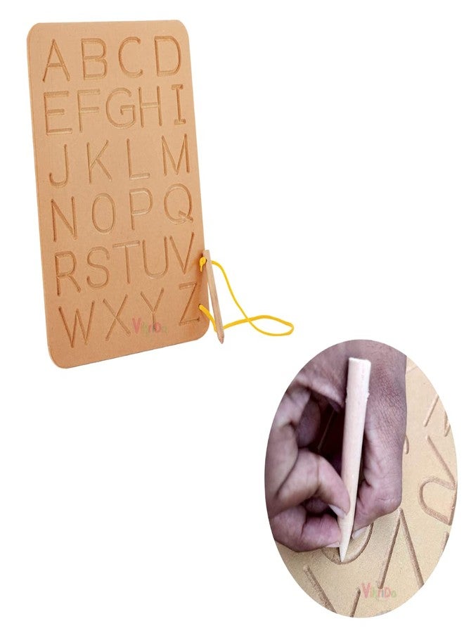 VikriDA Educational Tracing Wooden Board for Kids | Handwriting, Counting and Learning Slates for Children | Set of 4 | Varanmala, Big Alphabet and Numbers - Image 3