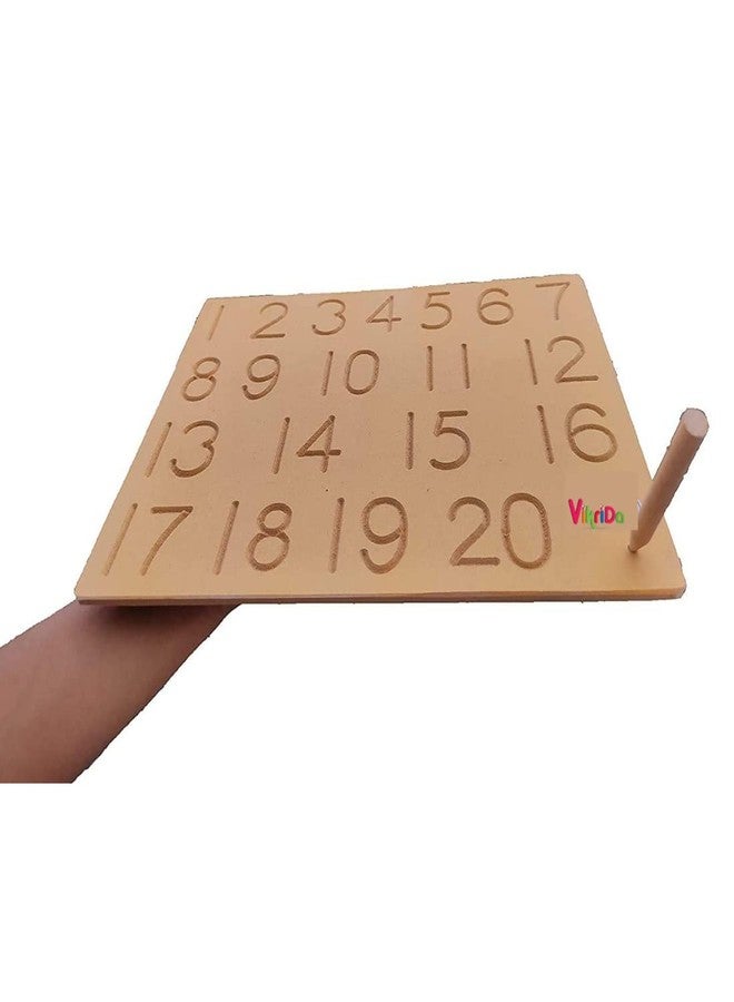 VikriDA Educational Tracing Wooden Board for Kids | Handwriting, Counting and Learning Slates for Children | Set of 4 | Varanmala, Big Alphabet and Numbers - Image 5