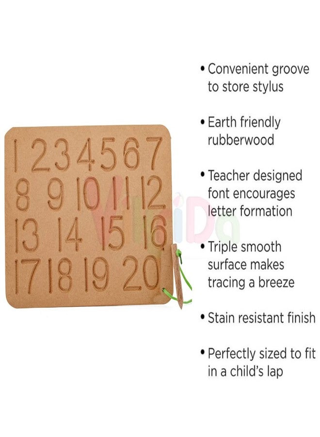 VikriDA Educational Tracing Wooden Board for Kids | Handwriting, Counting and Learning Slates for Children | Set of 4 | Varanmala, Big Alphabet and Numbers - Image 2