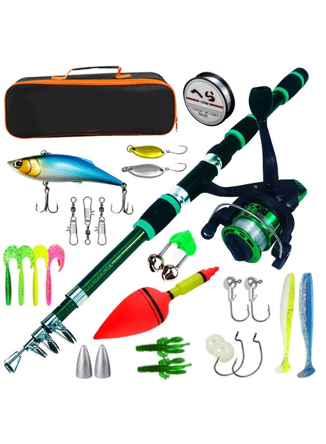 Arabest Lures Set Hard Sea Fishing Rod and Reel Combos, Portable Telescopic Fishing Rod and Reel Combo Kit, with Carrier Bag, Fishing Gear, Fishing Lures, Complete Sea Pole Kit - Image 1