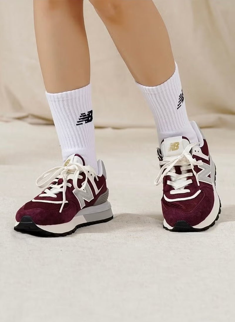 New Balance 574 Low Top Sneakers Wine Red/Grey - Image 5