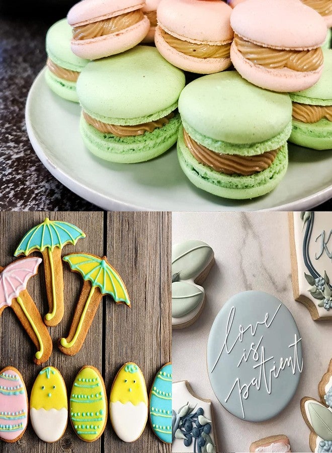 Bmaacye Royal Icing Piping Bags and Tips Set with 6 Small Piping Tip for Writing,Sugar Cookie Decorating,Macarons,1 Reusable Icing Bag & Coupler - Image 2
