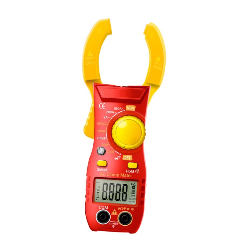 High Precision Digital Clamp Meter AC Current Tester Yellow Multimeter For Home And Industrial Use - Image 1