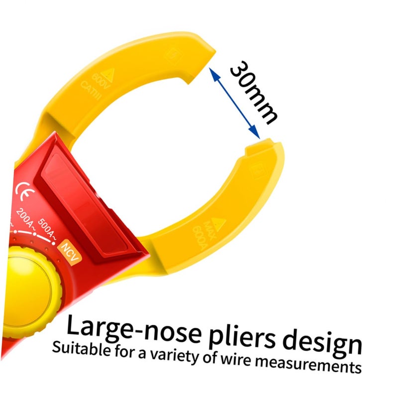 High Precision Digital Clamp Meter AC Current Tester Yellow Multimeter For Home And Industrial Use - Image 5