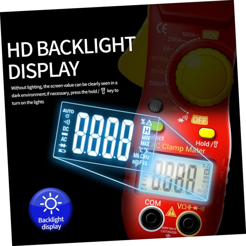 High Precision Digital Clamp Meter AC Current Tester Yellow Multimeter For Home And Industrial Use - Image 4