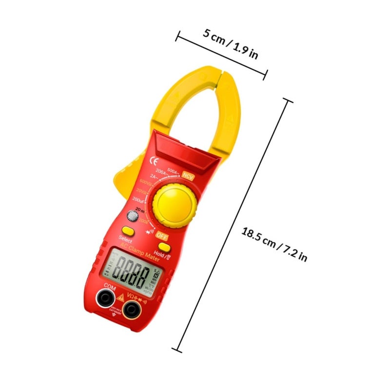 High Precision Digital Clamp Meter AC Current Tester Yellow Multimeter For Home And Industrial Use - Image 3