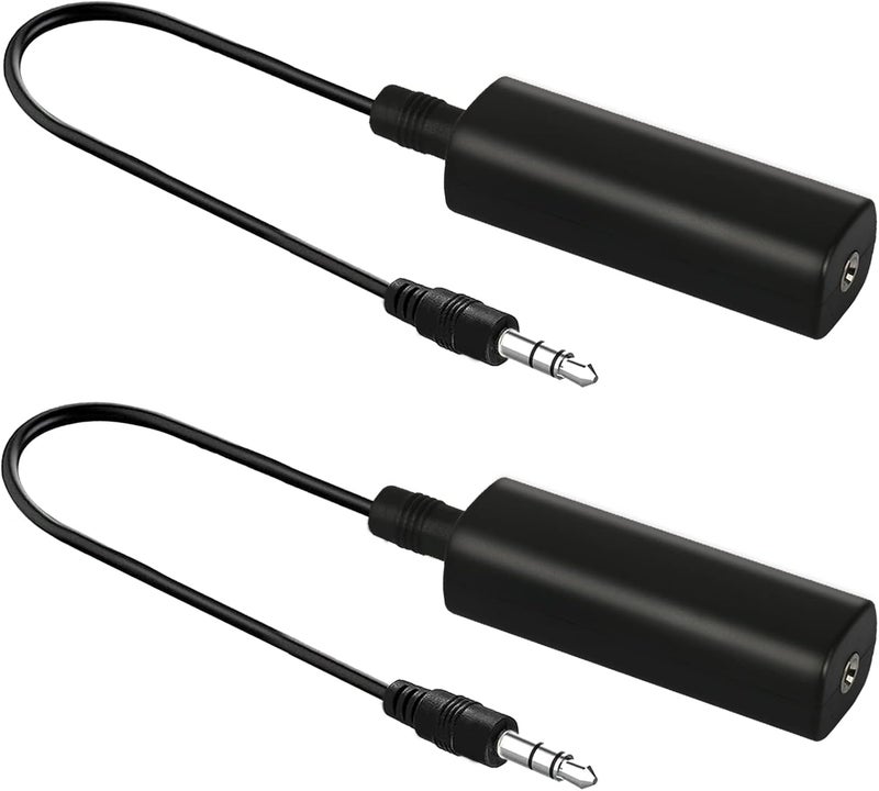 Excefore 2 Packs Ground Loop Noise Isolator for Car Audio/Home Stereo System, Eliminate Buzzing Noise, Eliminating Audio Noise Effectively, Portable and Easy to Use, Ground Loop Isolator with 3.5mm Audio Cable - Image 1