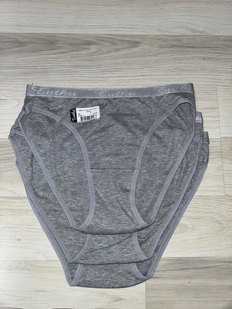 Tutku Passion 3 Pack Black-Grey Passion Soft Women's Slip Panties  - Image 2