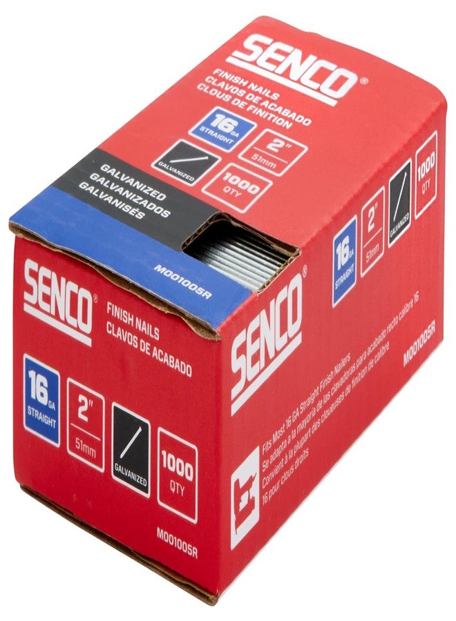 SENCO M001005R 2" 16 Gauge Straight Finish Nails, Galvanized Finish 1,000 Count Pack - Image 3