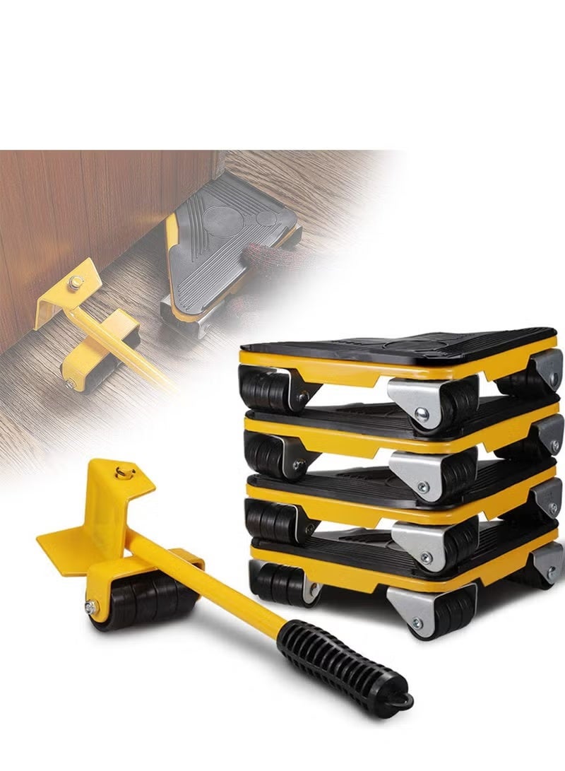Bukela Furniture Moving Tools,5-Piece Heavy Duty Furniture Lifter, 360 Degree Rotatable Rubber Roller,For Moving Heavy Furniture,Refrigerators,Sofas,Cabinets - Image 1
