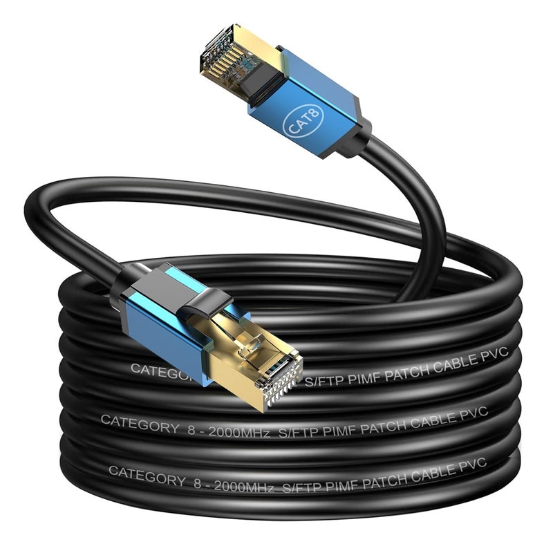 كابل إيثرنت Cat8 أخضر 8 متر 2000 ميجاهرتز محمي RJ45 سلك شبكة للاعبين - Image 4