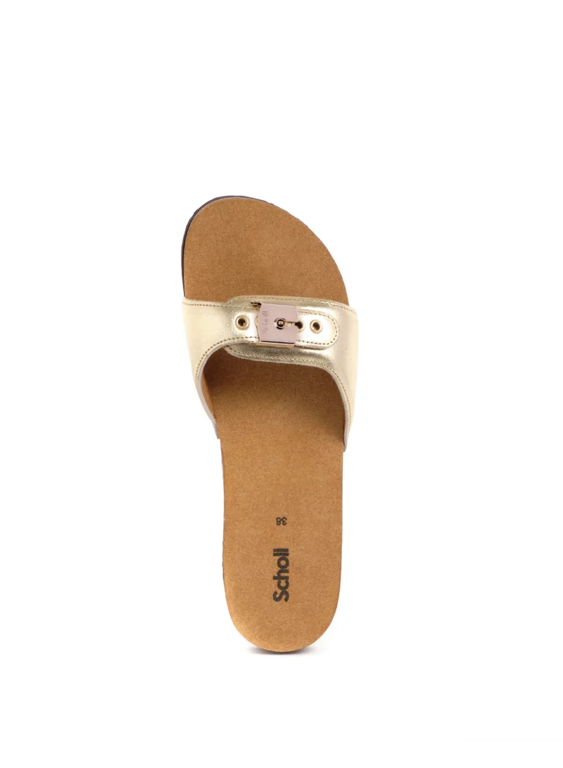 Scholl MULES GOLD PESCURA FLAT CORK