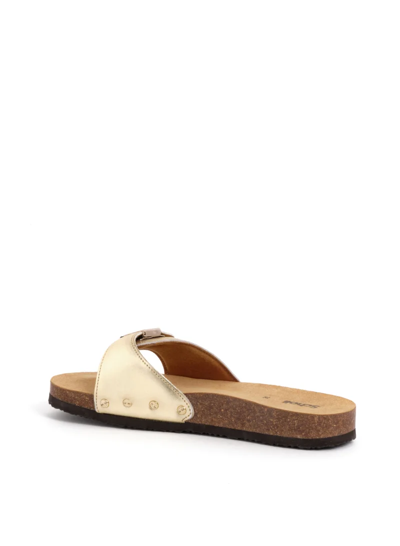 Scholl MULES GOLD PESCURA FLAT CORK