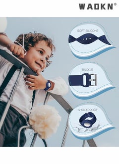 WAOKN Wristbands for Airtag,2 Pcs Lightweight and Waterproof Bands for Airtag,Soft Silicone Kids Bracelet Compatible with Airtag Watch Band for Children,Toddler,With Apple Air tag Childs Watch Band Kids  - Image 2