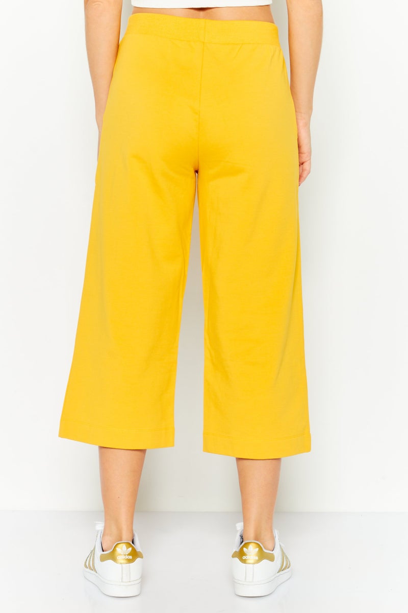 MOSCHINO Women Regular Fit Embroidered Capri Pants, Yellow - Image 4