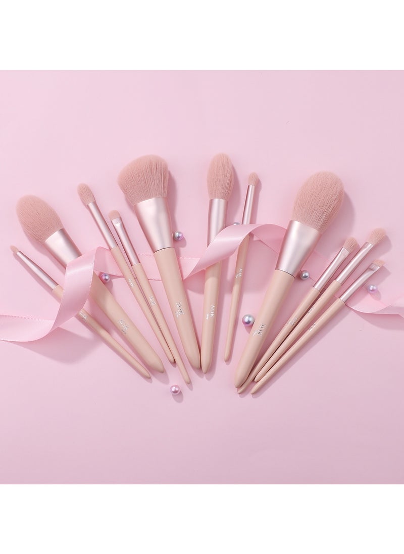 MAK Shiny - Makeup Brushes 11 PCS Set with PU Leather Bag (11 Pcs + PU Leather Bag) - Image 1