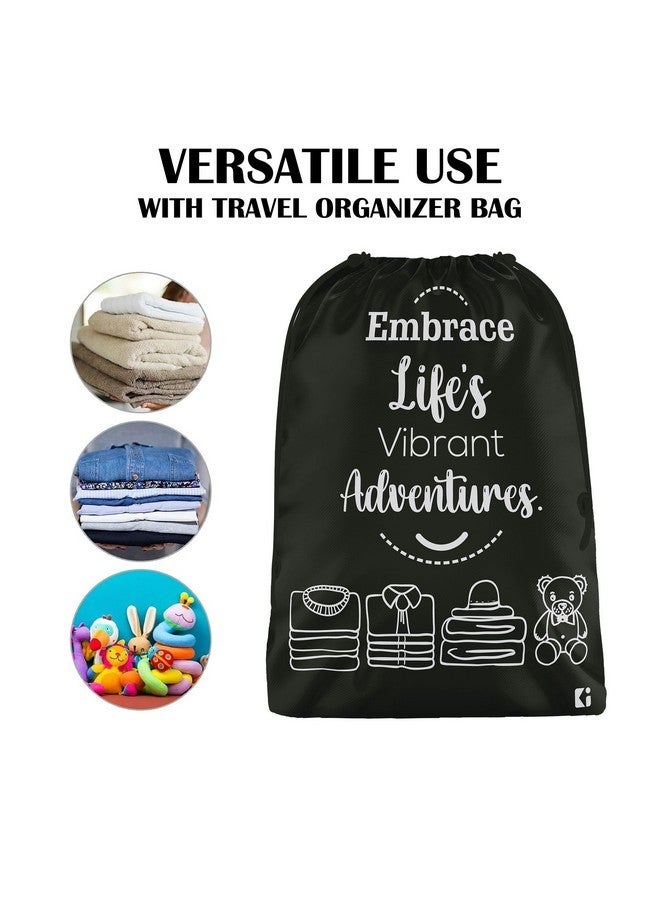 Kuber Industries Pack of 2 Cloth Storage Bag | Storage Organizer | Travel Parachute Cloth Bag | Waterproof Garments Cover | Travel Storage Organizer for Clothing | Large | Brown & Black - Image 4