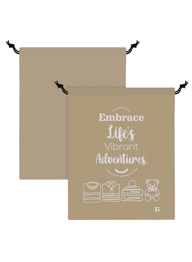 Kuber Industries Pack of 2 Cloth Storage Bag | Storage Organizer | Travel Parachute Cloth Bag | Waterproof Garments Cover | Travel Storage Organizer for Clothing | Large | Brown & Black - Image 5