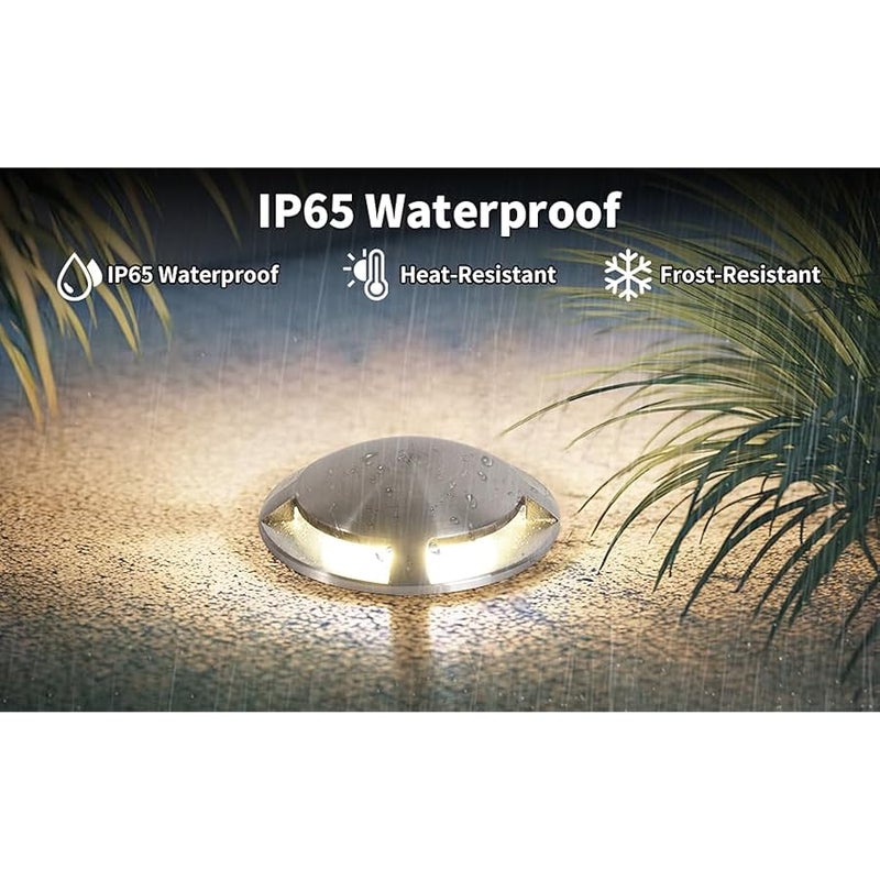 V.nice LED Underground Light – IP65 Waterproof, GU10 Socket, 40W Max, Stainless Steel Deck Light for Driveways, Pathways, Patios, 3 Variants (Bulbs Not Included) - Image 4