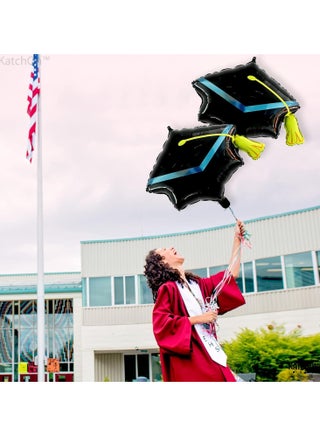KatchOn, Graduation Cap Balloons - Big, 22 Inch, Pack of 2 | Graduation Hat Balloon, Graduation Balloons 2025 | Grad Cap Balloon for Graduation Decorations Class of 2025 | Graduation Decorations 2025 - view 4