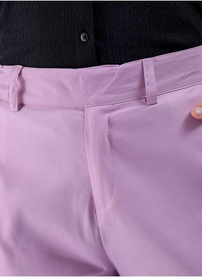 Freehand Women Flared Solid Mid-Rise Trousers With Elasticated Waistband  - Image 4