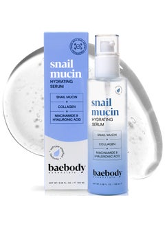 Baebody Baebody Snail Mucin Serum Moisturizer 338 floz 100ml Hydrating Serum for Face with Collagen  Snail Mucin Moisturizer for Youthful Smooth Skin 