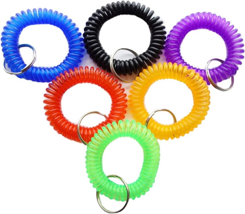 HAMIYELL Pack of 6 Colorful Spring Spiral Wrist Coil Key Chains - Image 1
