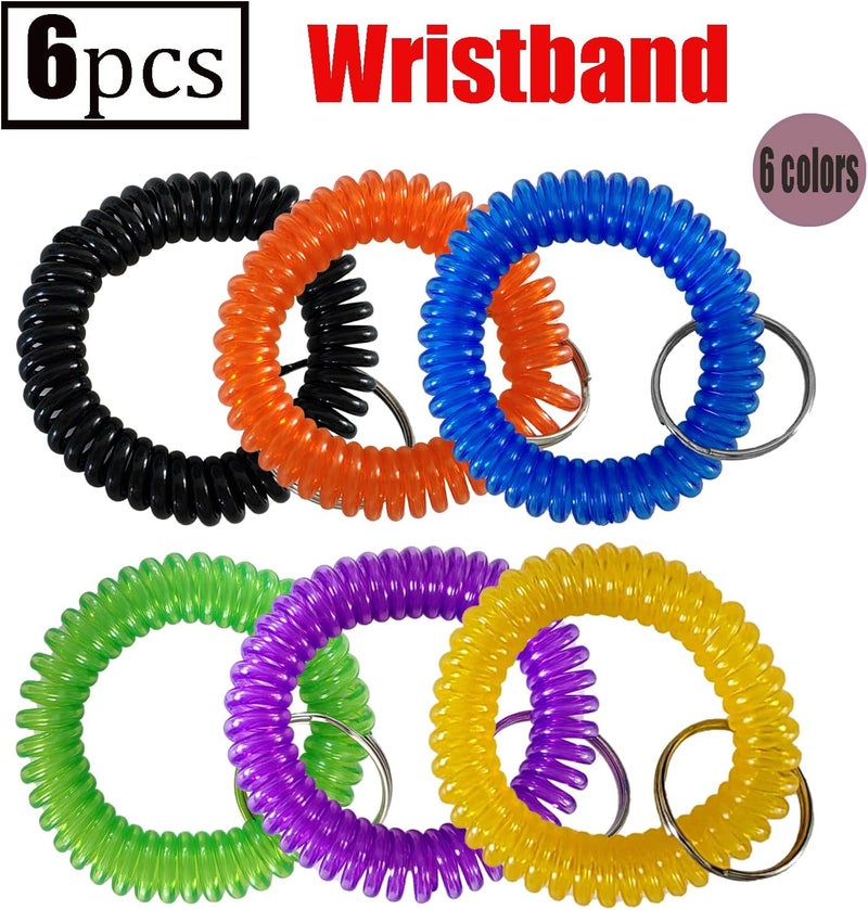 HAMIYELL Pack of 6 Colorful Spring Spiral Wrist Coil Key Chains - Image 3