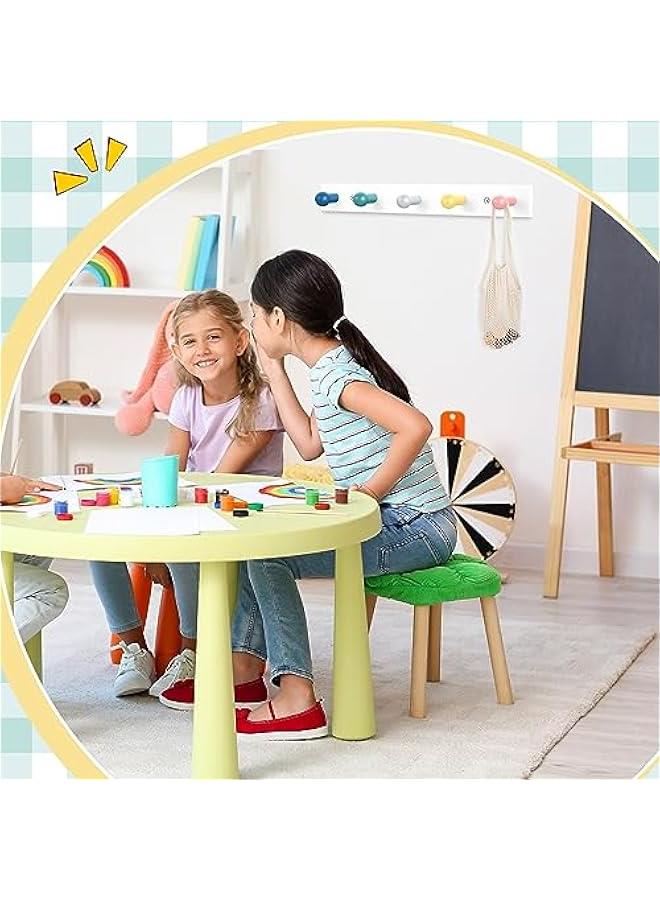 Arabest 2 Pcs Kids Coat Rack Wall Mount Kids Wall Hooks Rainbow Coat Rack Hooks for Boys Girls Toddler Cute Bathroom Decor Colorful Backpack Hanger Supplies for Clothes Hat Towel in Bedroom(Round) - Image 3