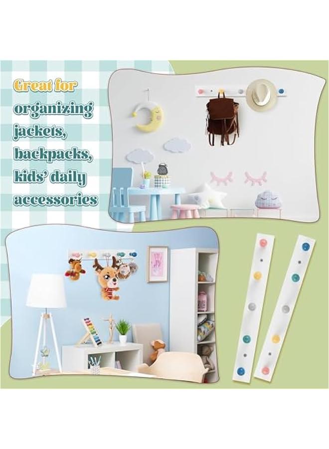 Arabest 2 Pcs Kids Coat Rack Wall Mount Kids Wall Hooks Rainbow Coat Rack Hooks for Boys Girls Toddler Cute Bathroom Decor Colorful Backpack Hanger Supplies for Clothes Hat Towel in Bedroom(Round) - Image 5