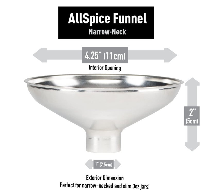AllSpice Spice Funnel Metal Stainless Steel 18/8 (1" Bottom) - Image 4