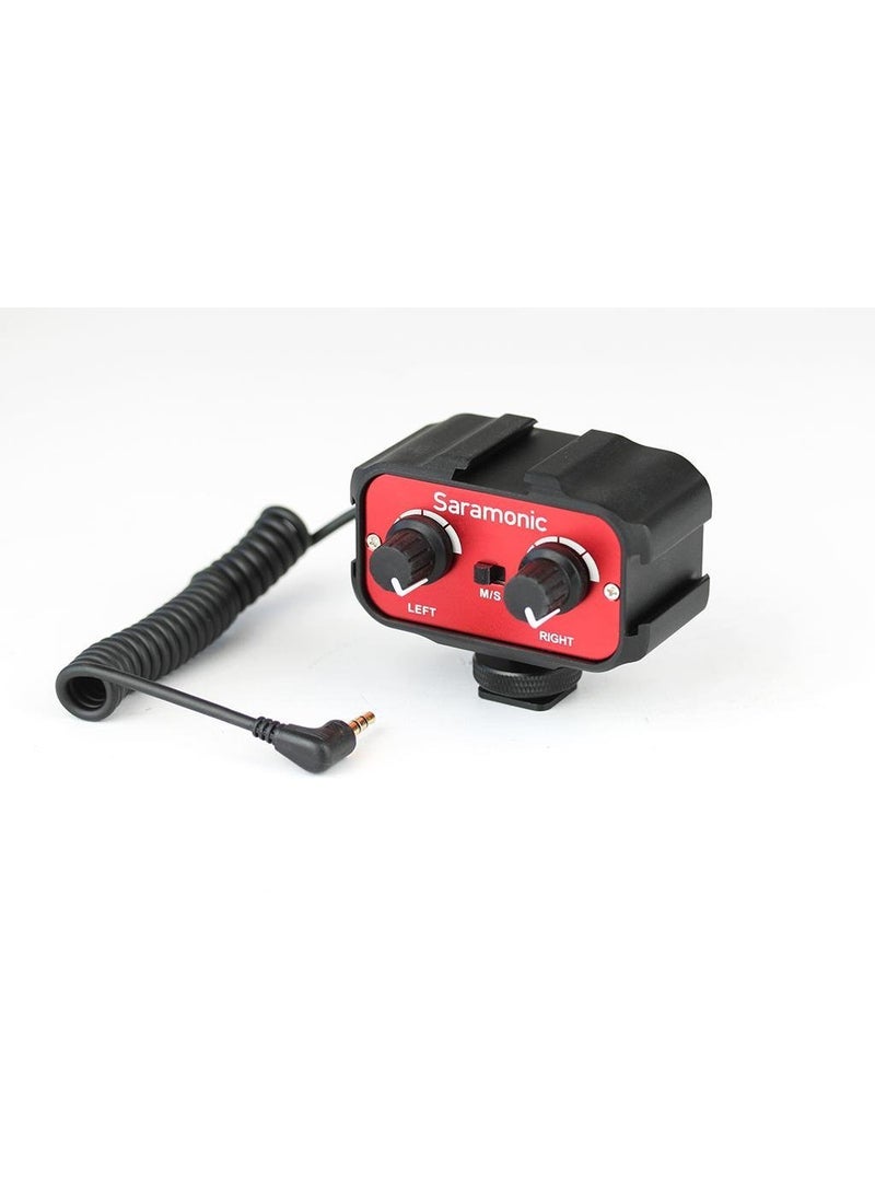 Saramonic Saramonic SR-AX100 2 Channel 3.5mm Audio Adapter (Red/Black)  - Image 3