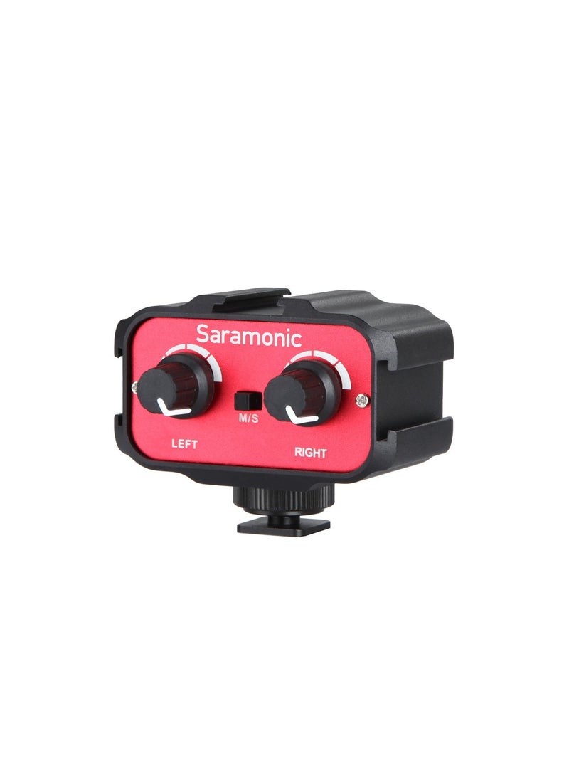 Saramonic Saramonic SR-AX100 2 Channel 3.5mm Audio Adapter (Red/Black)  - Image 2