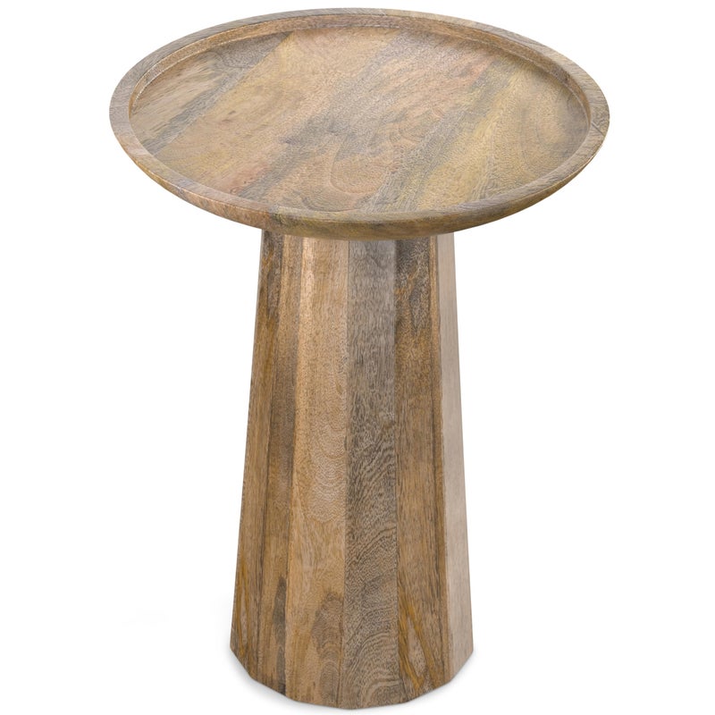 Simpli Home SIMPLIHOME Dayton Solid Mango Wood 13 Inch Wide Round Contemporary Wooden Accent Table in Natural, Fully Assembled, for The Living Room and Bedroom - Image 1