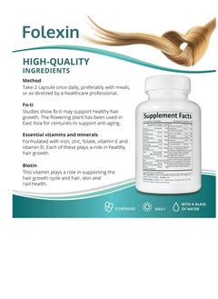 Folexin Hair Growth Support Formula 60 Capsules  - Image 2