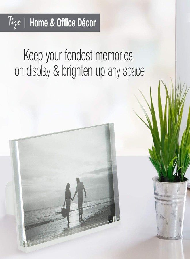 Tizo Design Vertical 4x6 Lucite Picture Frame, Durable 1 Inch Thick Clear Lucite & Magnetic Closures, Elegant & Practical Boutique Quality Photo Frame (Multiple Colors Available) - Image 5