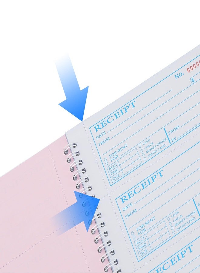 Yeplan دفتر إيصالات إيجار نقدي، 7.9 × 11.22 بوصة، 3 أجزاء بدون كربون، دفتر إيصالات مع نسخ كربونية، دفتر إيصالات نقدية، 100 مجموعة في كل دفتر - Image 4