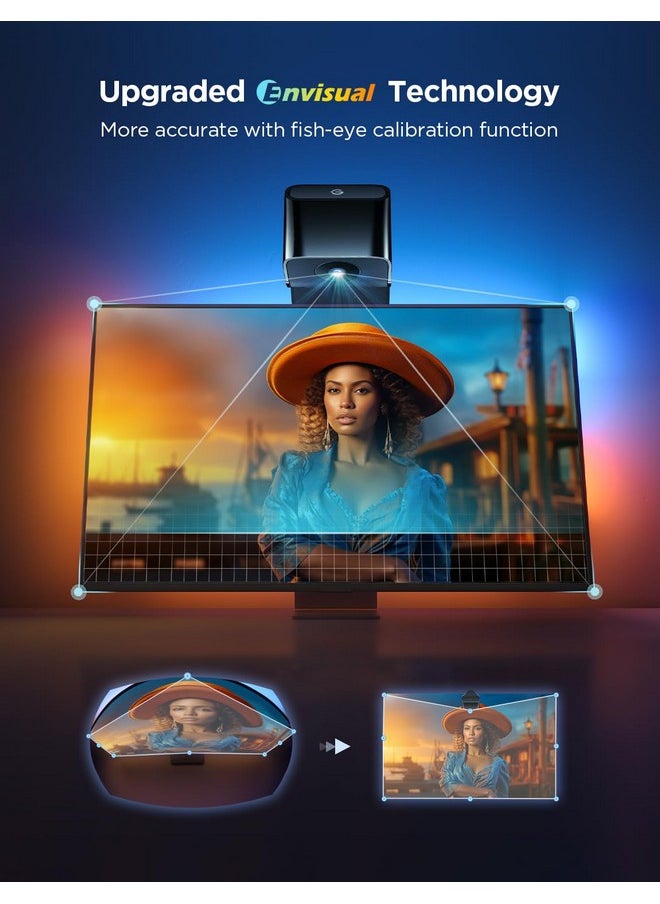 Govee - Govee TV Backlight 3 Lite with Fish-Eye Correction Function Sync to 75-85 Inch TVs, 16.4ft RGBICW Wi-Fi TV LED Backlight with Camera, 4 Colors in 1 Lamp Bead, Voice and APP Control, Adapter - Image 1